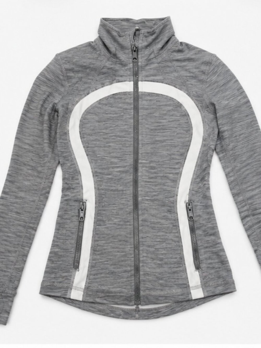 Lululemon Define Jacket – Heathered Gray & White | Full Zip